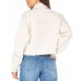 Juniors' Frayed-Hem Cropped Denim Jacket