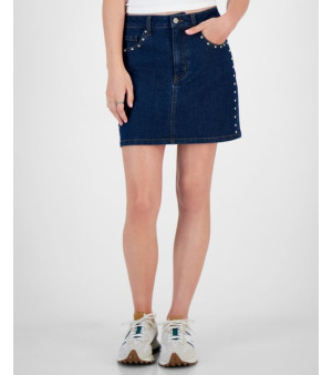 Tinseltown, Juniors' Studded High-Rise Mini Skirt