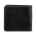 Men's Leather Global Bifold Coin Pocket Wallet with Contrast Color Edge