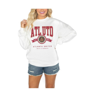 Gameday Couture, Women's White Atlanta United FC Crewneck Drop Shoulder Sweatshirt