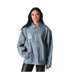 The Wild Collective, Men's and Women's Blue Los Angeles Lakers Coaches Full-Zip Denim Jacket