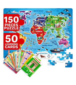 Quokka, 150 Pcs Jigsaw Puzzles for Kids Ages 8-10 - 400+ Facts on 50 Flashcards