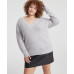 Plus Size Cashmere Bead-Embellished V-Neck Sweater