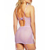 Women's Jeannie Elegant Lace and Mesh Chemise and Panty 2pc Lingerie Set