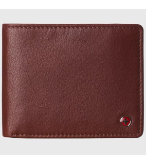 Alpine Swiss, Men's Leather RFID Bifold Wallet 2 ID Windows Divided Bill Section