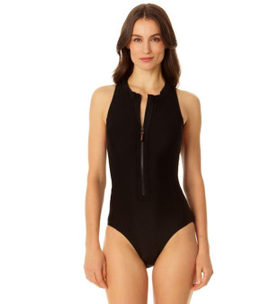 - Women's Zip Front High Neck One Piece