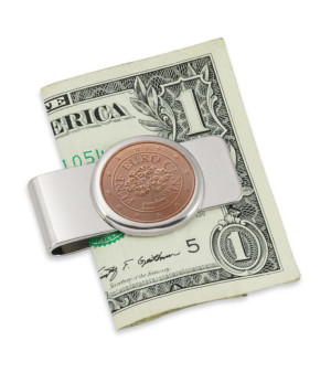 American Coin Treasures, Men's Austrian Primrose Five Cent Euro Coin Money Clip
