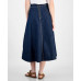 Women's Denim Midi Circle Skirt