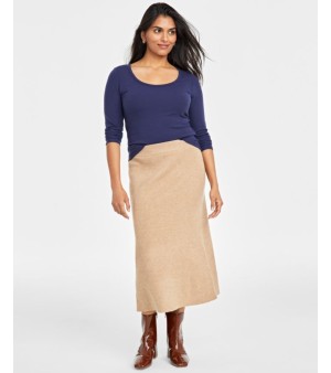 On 34th, Women's Sweater-Knit Trumpet Midi Skirt