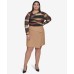 Plus Size Faux-Wrap Midi Skirt