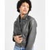 Juniors' Distressed Asymmetric Moto Jacket