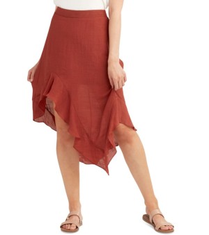 BCX, Juniors' Asymmetrical-Hem Gauzy Skirt