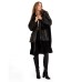 Back to Black Oversized Leather Panelled Coat