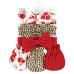 Baby Girls Hudson Cotton Headband and Scratch Mitten Set, Rose Leopard, 0-6 Months
