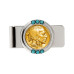 Men's Gold-Layered Buffalo Nickel Turquoise Coin Money Clip
