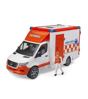 Bruder, 1/16 Mercedes-Benz Sprinter Ambulance with Driver by Mercedes-Benz Sprinter Autotransporter with Roadster by