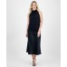 Petite Bias-Cut Flared Pull-On Midi Skirt