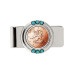 Men's Finland 2 Euro Coin Turquoise Money Clip