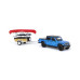 1/64 Jeep Gladiator Hydro Blue, Canoe Trailer with Canoe Rack, Hitch & Tow
