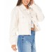 Juniors' Frayed-Hem Cropped Denim Jacket