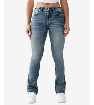 True Religion, Women's Becca Mid Rise Big T Bootcut Jeans
