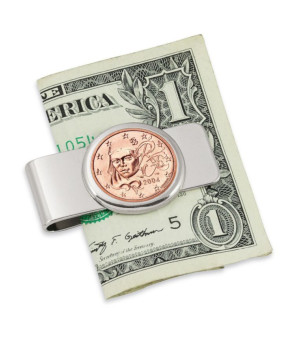 American Coin Treasures, Men's French Marianne Five Cent Euro Coin Money Clip