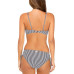 Juniors' Striped Asymmetric Bikini Top & Luna Bottoms
