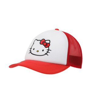 Hello Kitty, Character Face Red & White Trucker Hat