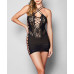 iCollection Women's Magnolia All Sheer 1Piece Chemise in a Hosiery Fabric