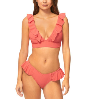 Raisins, Juniors' Cannes Ruffled Bikini Top & Cabo Bottoms