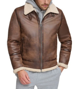 Calvin Klein, Men's Classic Faux Shearling B-3 Bomber Jacket