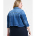 Plus Size 3/4-Sleeve Denim Jacket