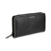 Men's Leather Zip-Around Continental Wallet with Contrast Color Edge