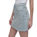 Women's Printed High-Rise Denim Miniskirt