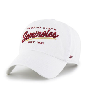 '47 Brand, 47 Brand Women's White Florida State Seminoles Sidney Clean Up Adjustable Hat
