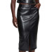 Women's Celine Faux-Leather Midi Skirt