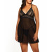 Hazel Plus Size Lace and Mesh Babydoll 2pc Lingerie Set
