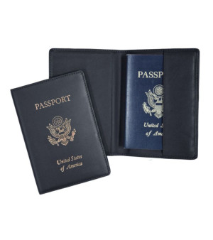 ROYCE New York, Men's Foil Stamped RFID Blocking Passport Case