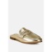 Adam Lane Stud Detail Metallic Pleather Mules