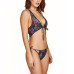 Women’s 2 PC Lingerie Set with Printed Butterfly's and Functional Ties