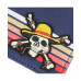 Men's Live Action Straw Hat Skull & Crossbones Navy Bifold Wallet