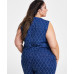 Plus Size Diamond-Texture Denim Vest