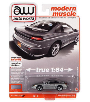 Auto World, 1/64 1993 Dodge Stealth RT, Dark Silver 2021 Release