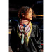 Double Sided Wool Silk Triangle Scarf Of Color Recombination