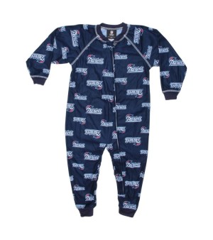 Outerstuff, New England Patriots Unisex Toddler Piped Raglan Full Zip Coverall - Navy Blue