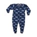 New England Patriots Unisex Toddler Piped Raglan Full Zip Coverall - Navy Blue
