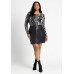 Plus Size Faux Leather Mini Skirt With Zipper