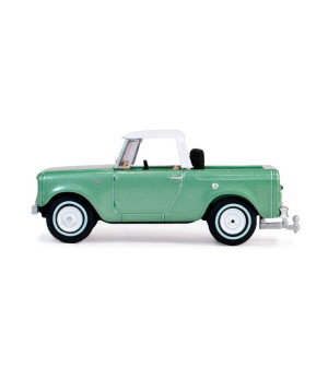 Greenlight Collectibles, 1/64 1965 Harvester Scout Half Cab Pickup, Aspen Green, Blue Collar