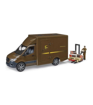 Bruder, 1/16 Mercedes-Benz Sprinter UPS Truck with Manually Operated Pallet Jack by