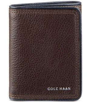 Cole Haan, Men's Leather Trifold Wallet with Contrast Color Edge